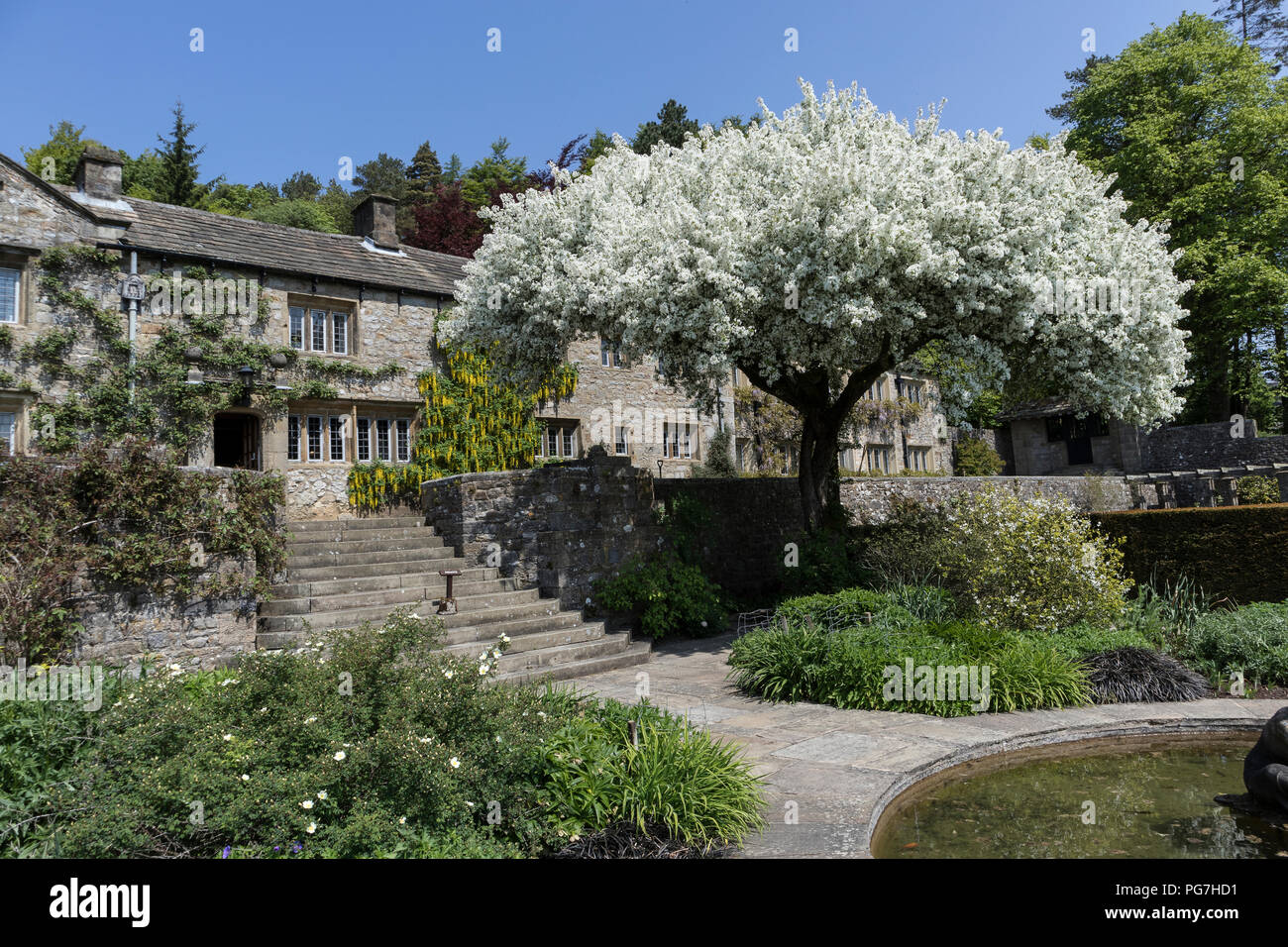 Parcevall Hall & Gardens, an Skyreholme in Bösingen, Yorkshire Dales, UK. Kirche von England Diözese von Leeds. Stockfoto