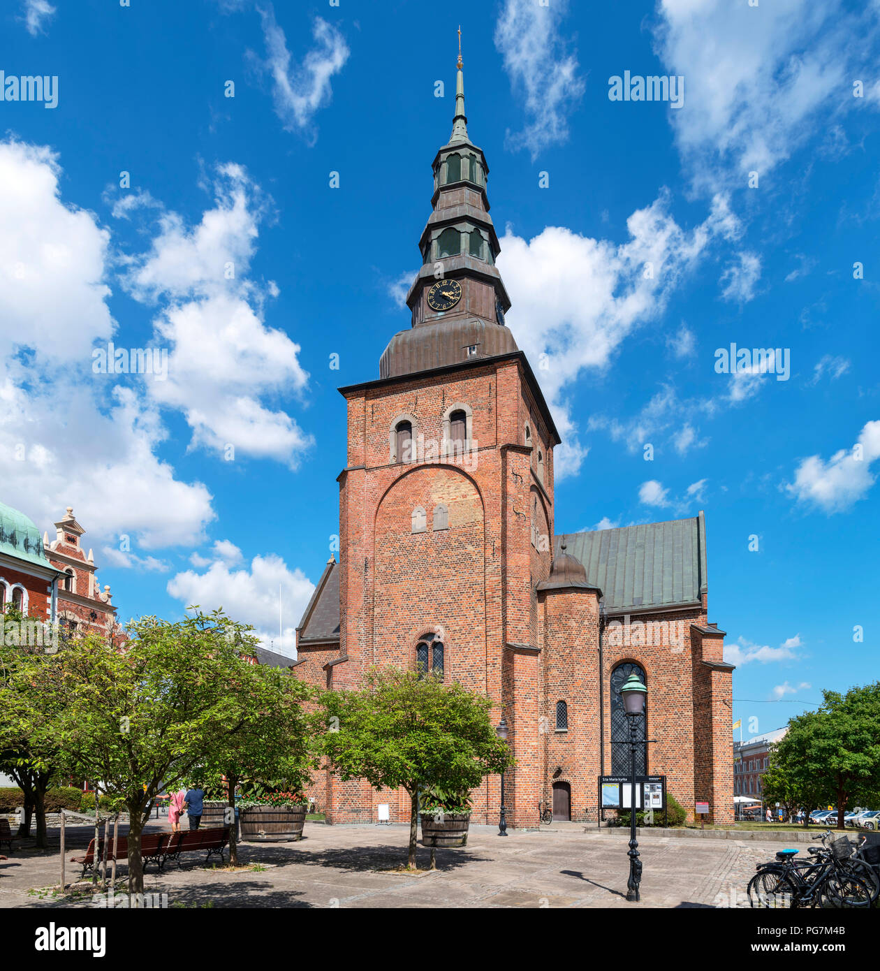 St Mary's Church (Sankta Maria Kyrka) in der alten Marktstadt Ystad, Scania, Schweden Stockfoto