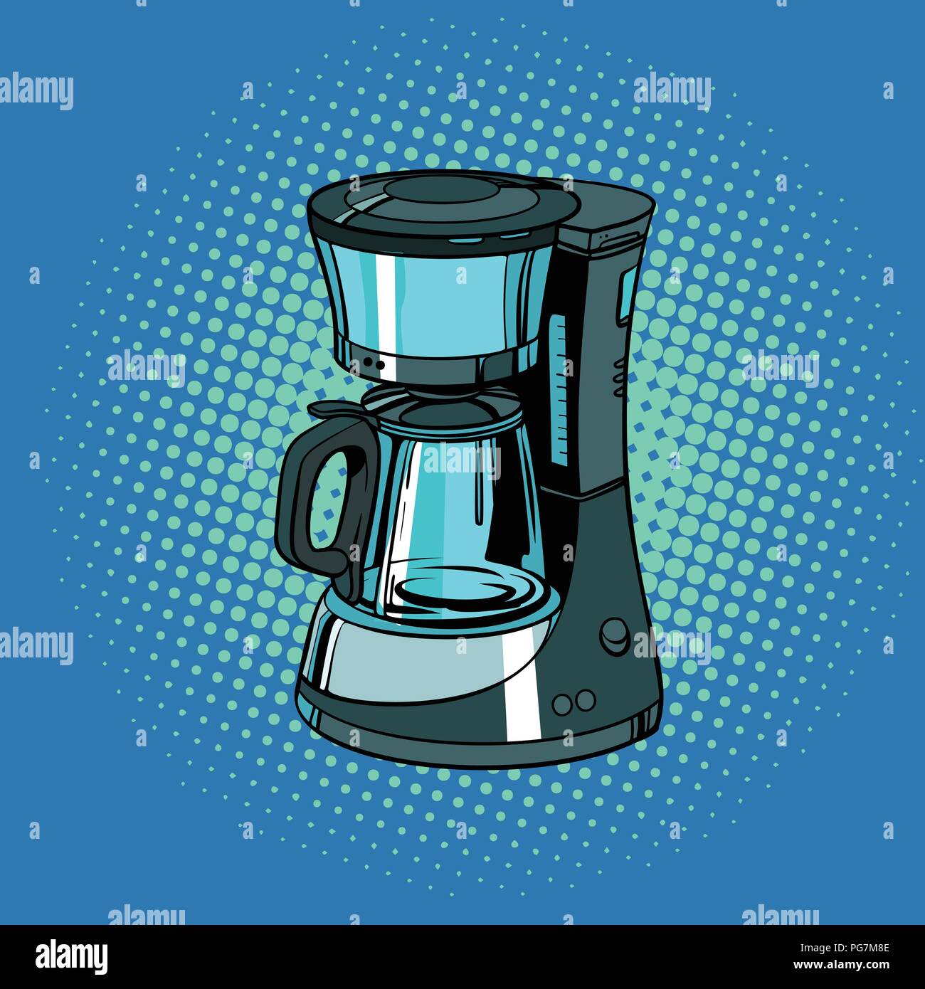 Kaffeemaschine, Küchenutensilien Stock Vektor