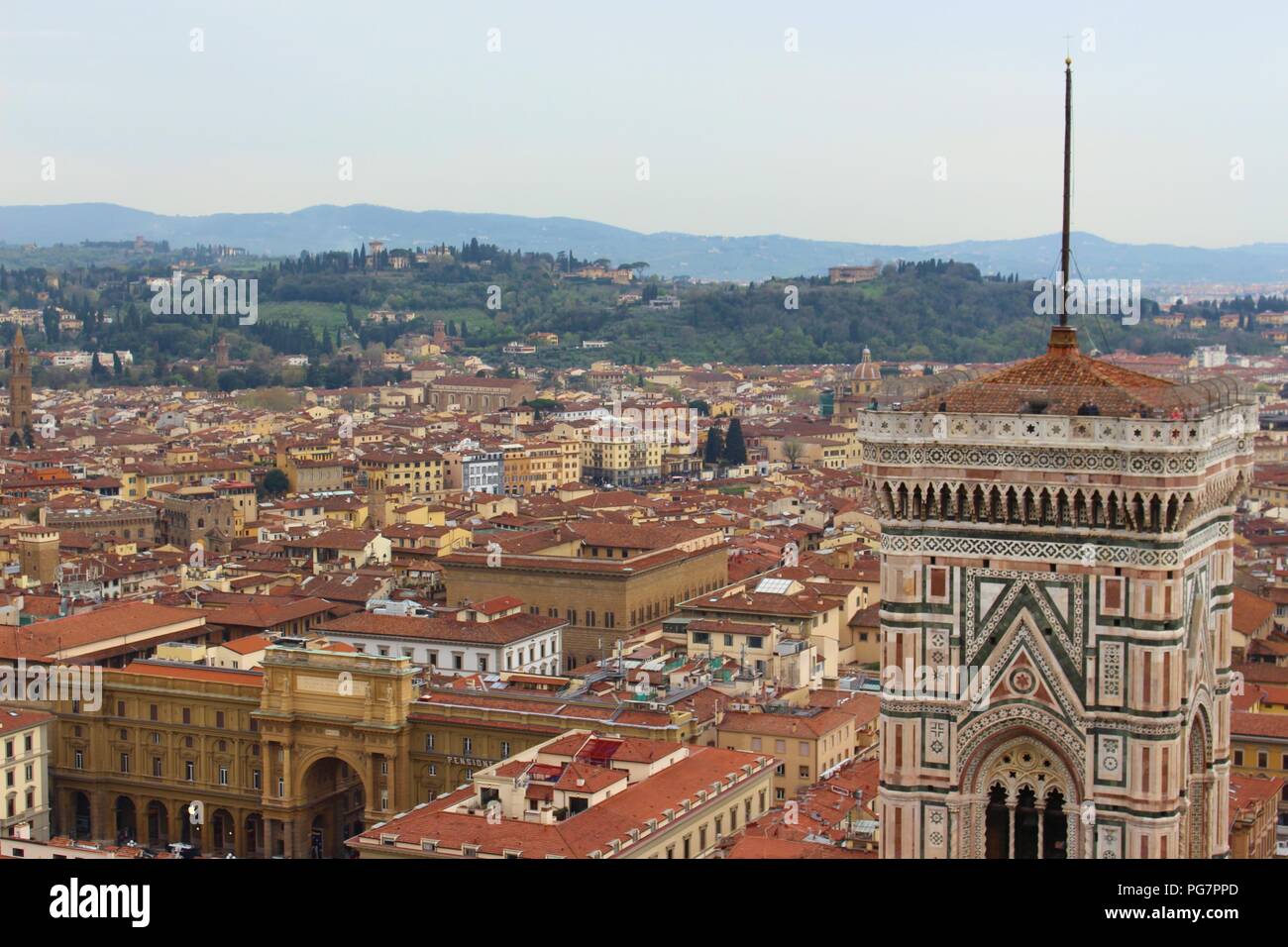 Atemberaubende Aussicht vom Dom von Florenz Stockfoto