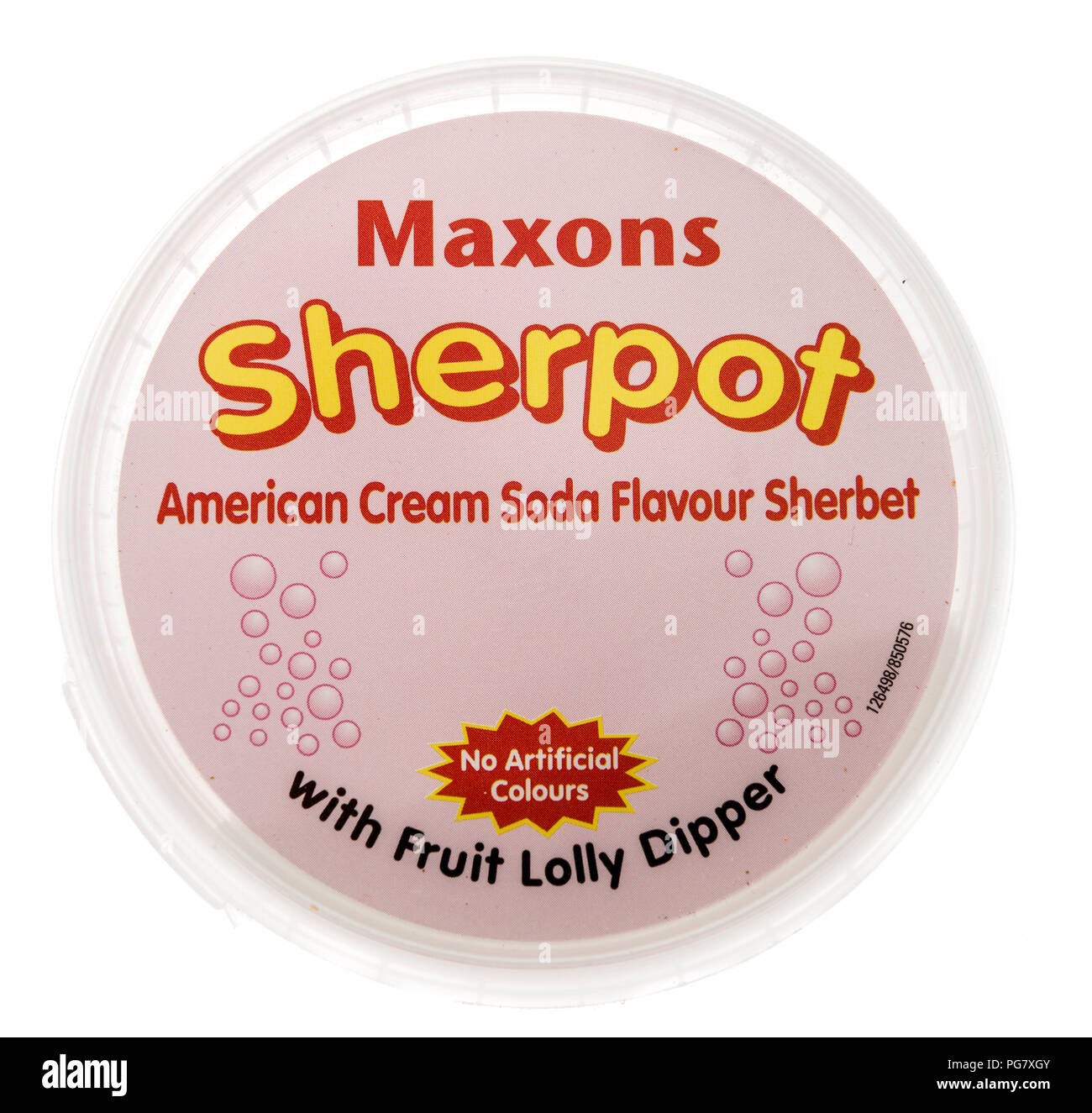 Winneconne, WI - 20. August 2018: ein Paket von maxons Sherpot American cream dosa Geschmack Sorbet aus dem Vereinigten Königreich auf einem isolierten Hintergrund Stockfoto