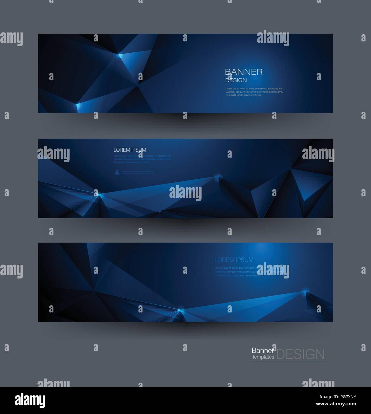 Vektor polygon Banner ist. Polygonale oder Low Poly Muster Hintergrund. Abbildung abstrakte Layout, Design. Futuristische digitale Technologie Konzept Stock Vektor