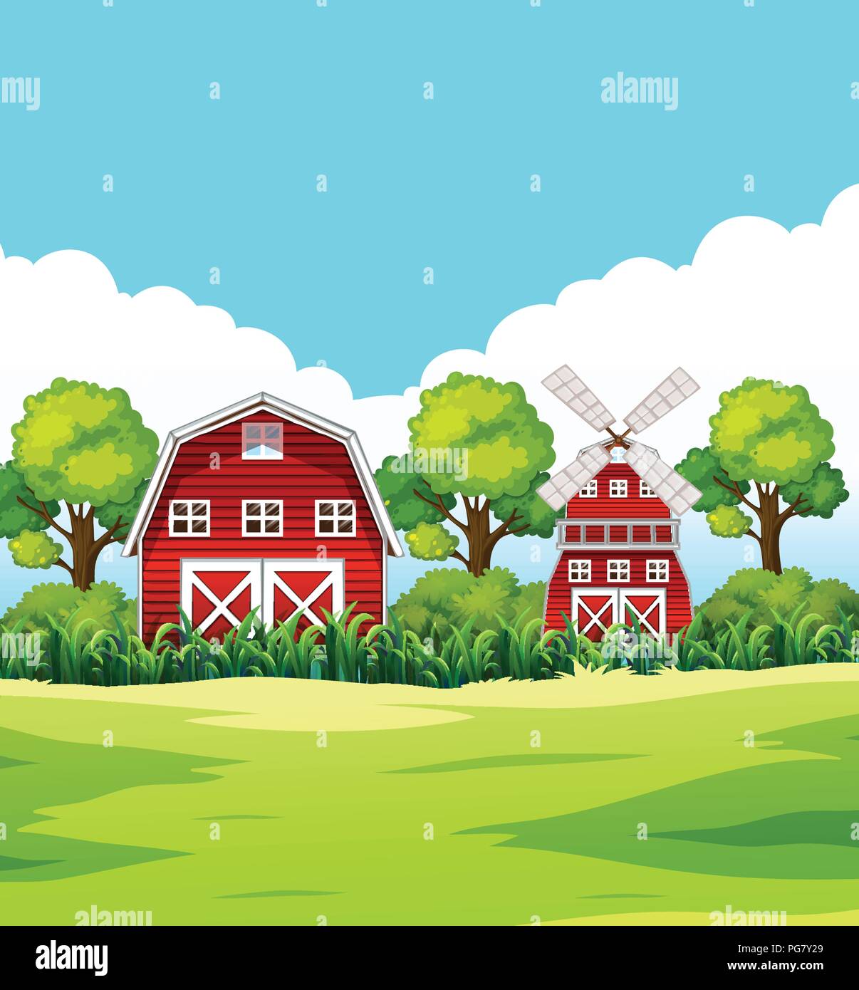 Haus in ländlicher Gegend Abbildung Stock Vektor