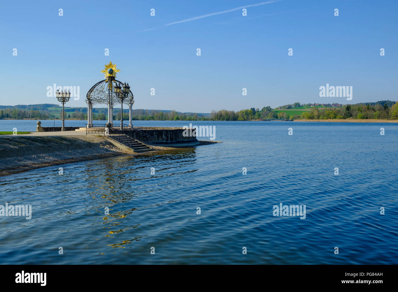 Deutschland, Bayern, Oberbayern, Chiemgau, altsalzburger, Pavillon am See Waginger See Stockfoto