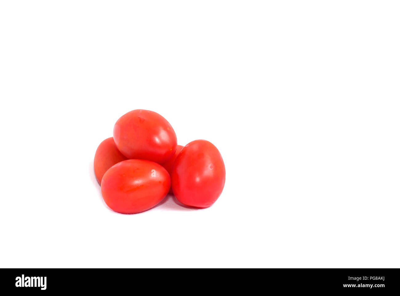 Isolierte datterini Tomaten, weißer Hintergrund Stockfoto