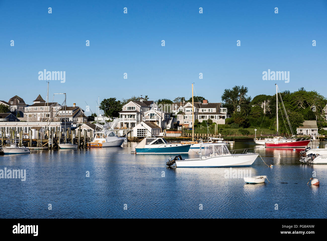 Malerische Wychmere Hafen Harwich Port, Cape Cod, Massachusetts, USA. Stockfoto