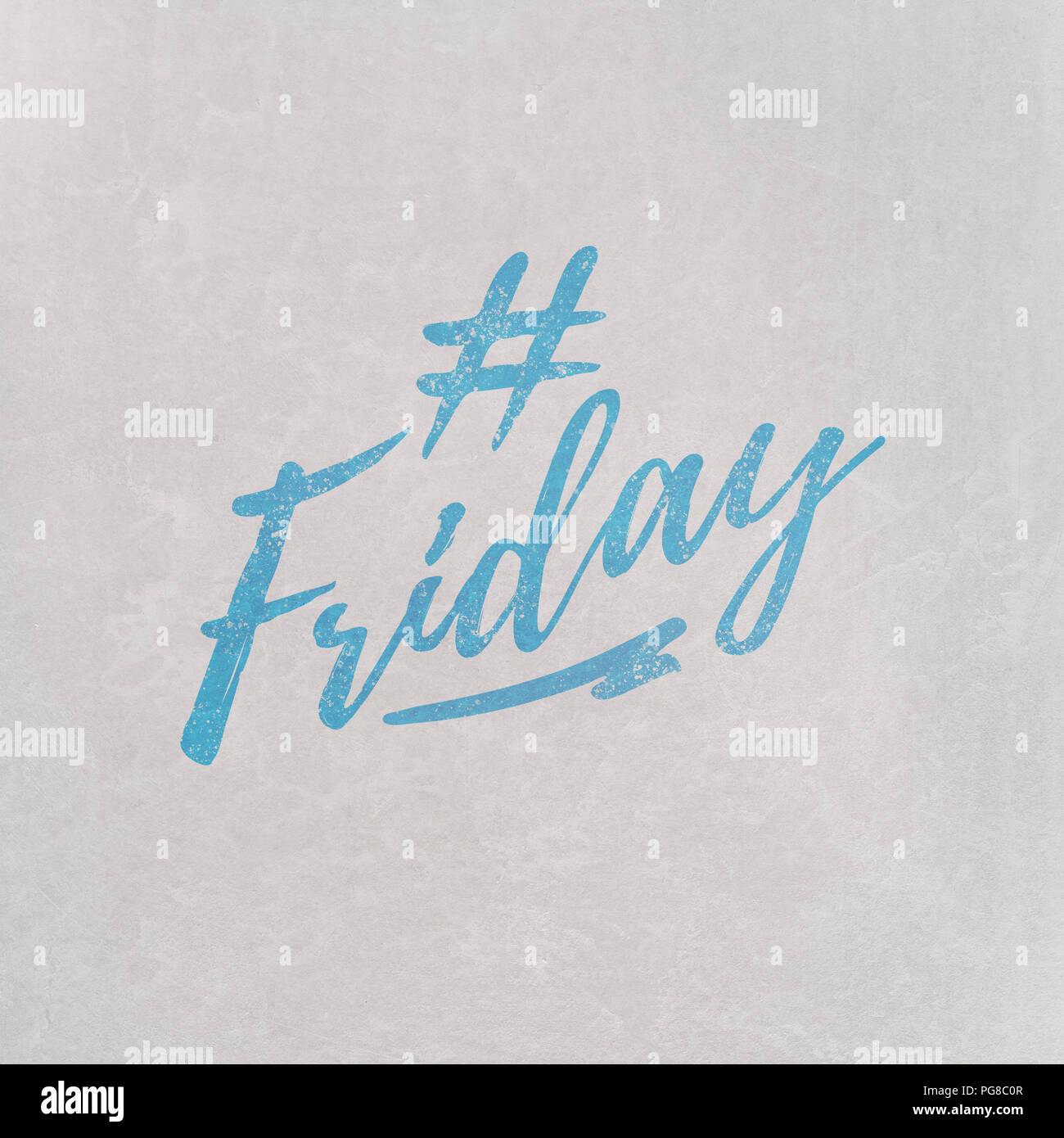 #Hashtag Freitag in Orange auf grauem Hintergrund geschrieben als Vorlage in handschriftlichen Stil Stockfoto