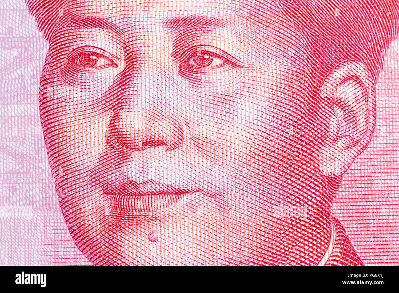 Mao Zedong auf chinesische hundert Yuan Banknote. Hochauflösendes Foto. Stockfoto
