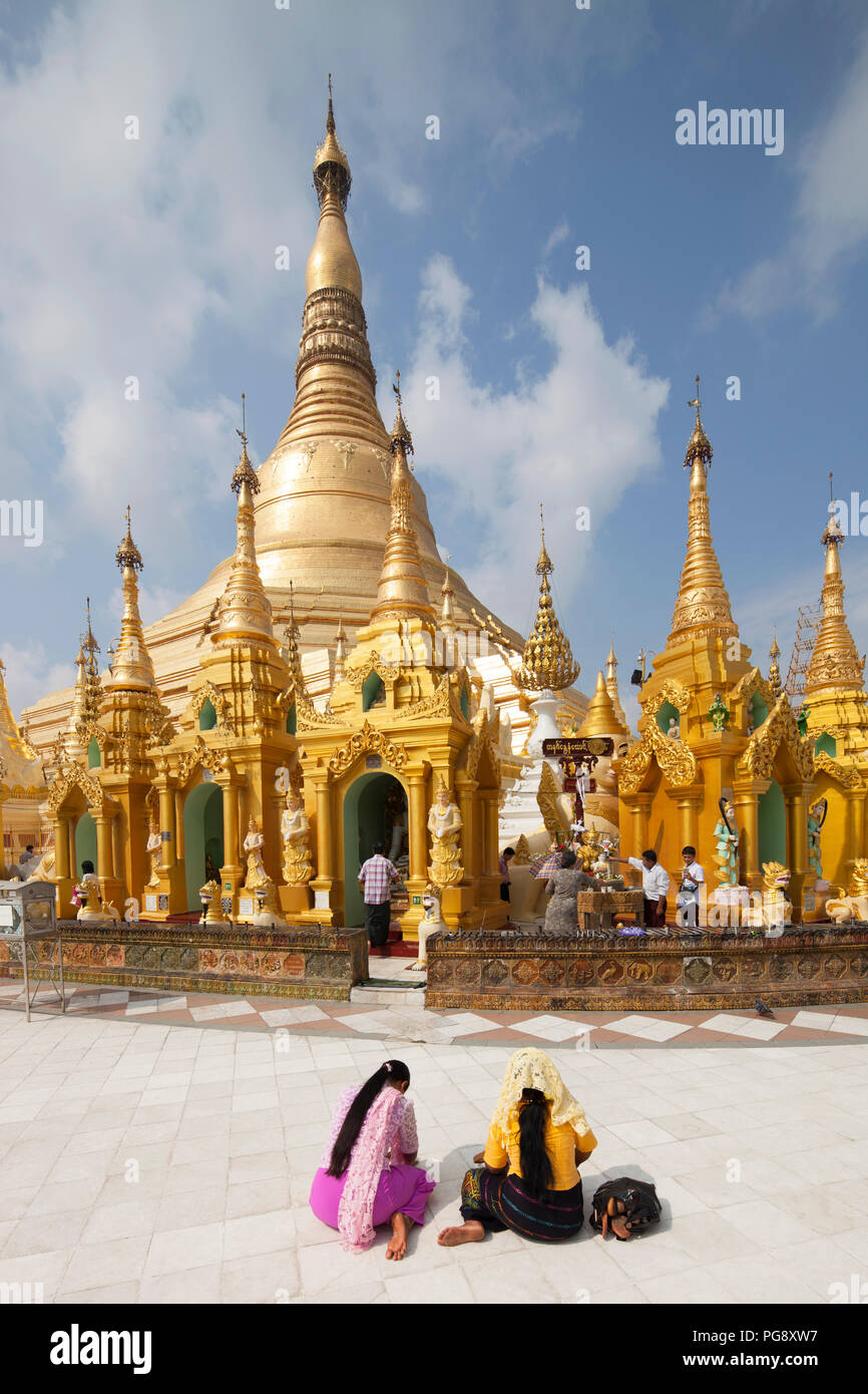 Shwedagon Pagode, Yangon, Myanmar, Asien Stockfoto