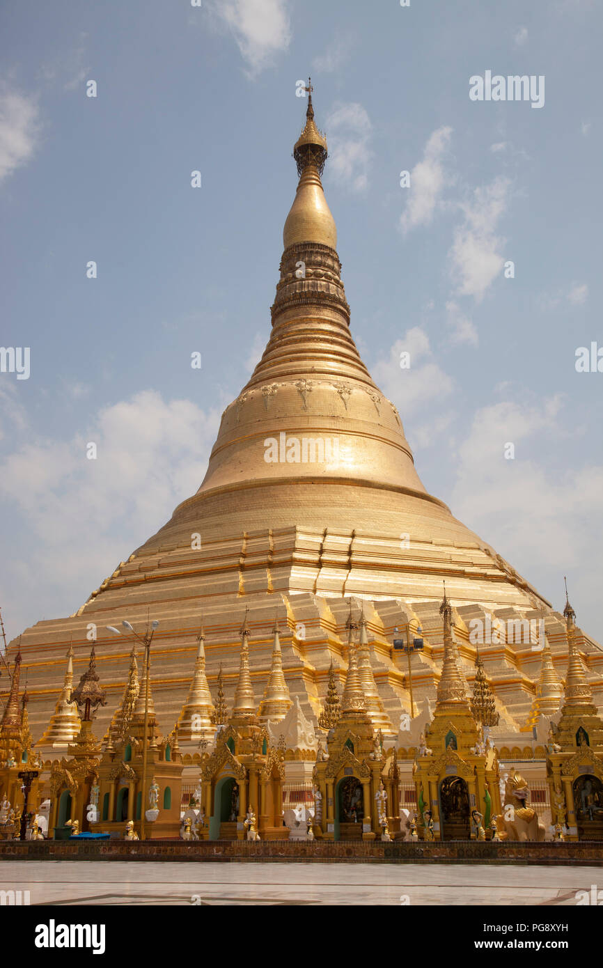 Die goldene Kuppel, Shwedagon Pagode, Yangon, Myanmar, Asien Stockfoto