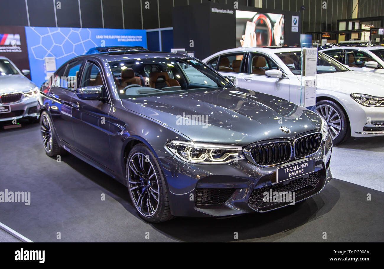 Bangkok, Thailand - 22. August 2018: BMW M5 Modell in Big Motor Verkauf 2018 vorgestellt Stockfoto