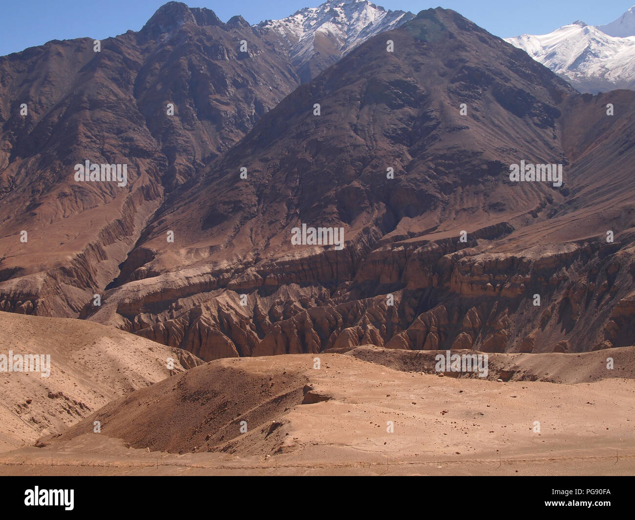Sanddünen im Erdgeschoss des Nubra Valley, Ladakh, zwischen dem Himalaja und Karakorum reicht Stockfoto