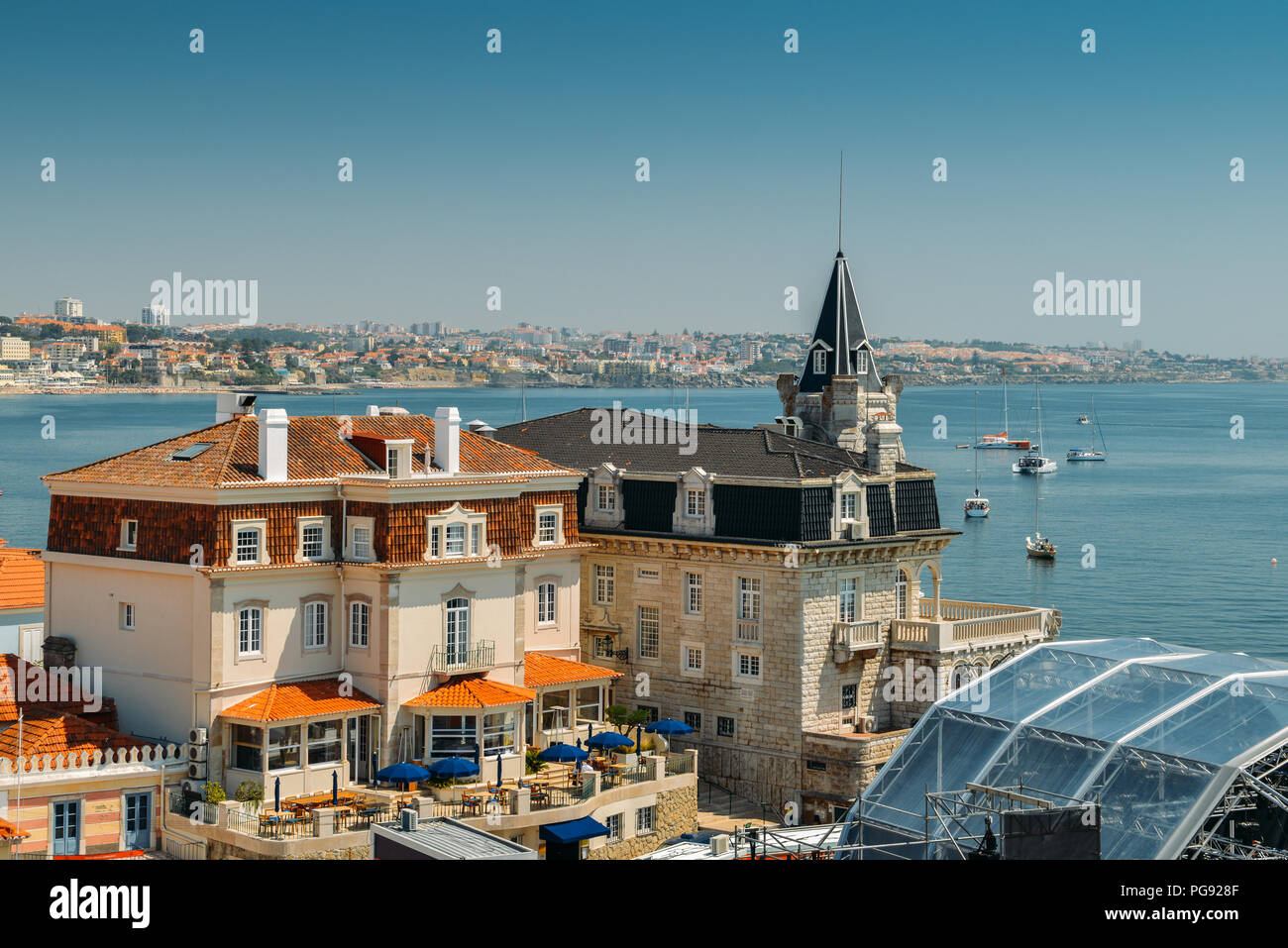 Palacio Seixas in Cascais, eines der berühmtesten Gebäude in Cascais. Am Anfang des XX Jahrhunderts gebaut Stockfoto