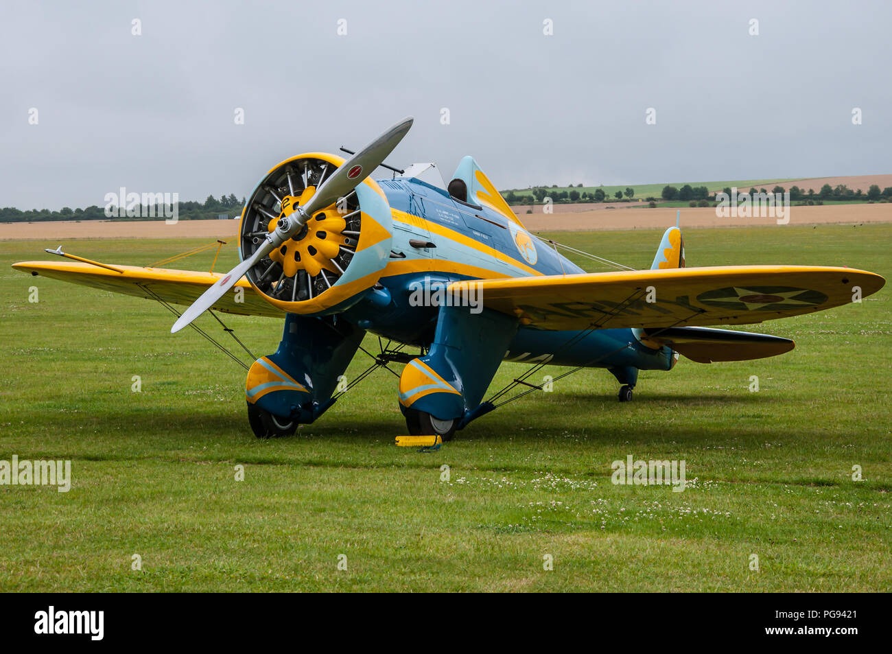 Boeing P-26 Peashooter Flugzeug, erstes amerikanisches Ganzmetall-Kampfflugzeug und erstes Verfolgungsflugzeug, das in den US-Staffeldienst eintrat Stockfoto