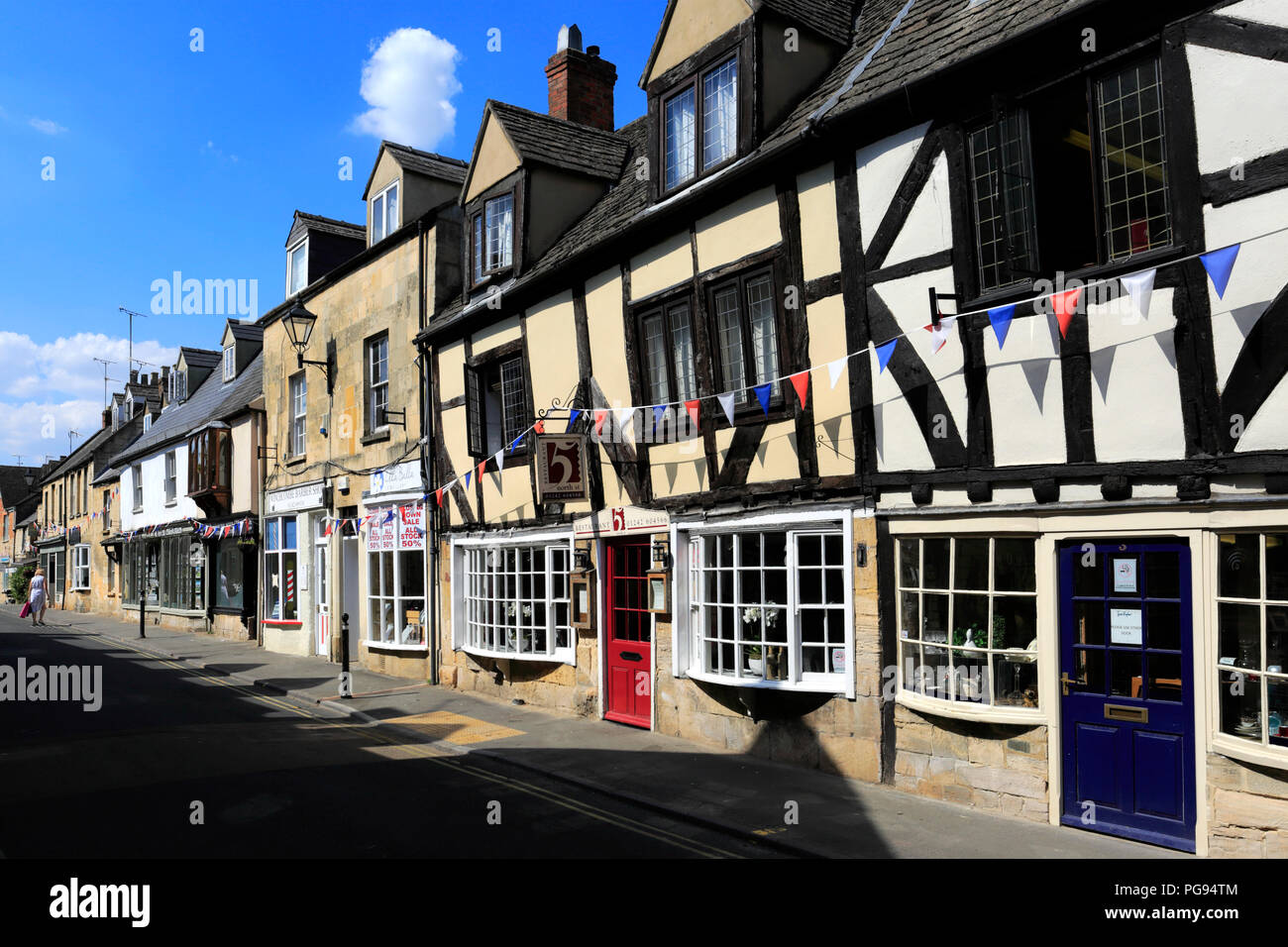 Street Scene bei Winchcombe Stadt, Gloucestershire, Cotswolds, England Stockfoto