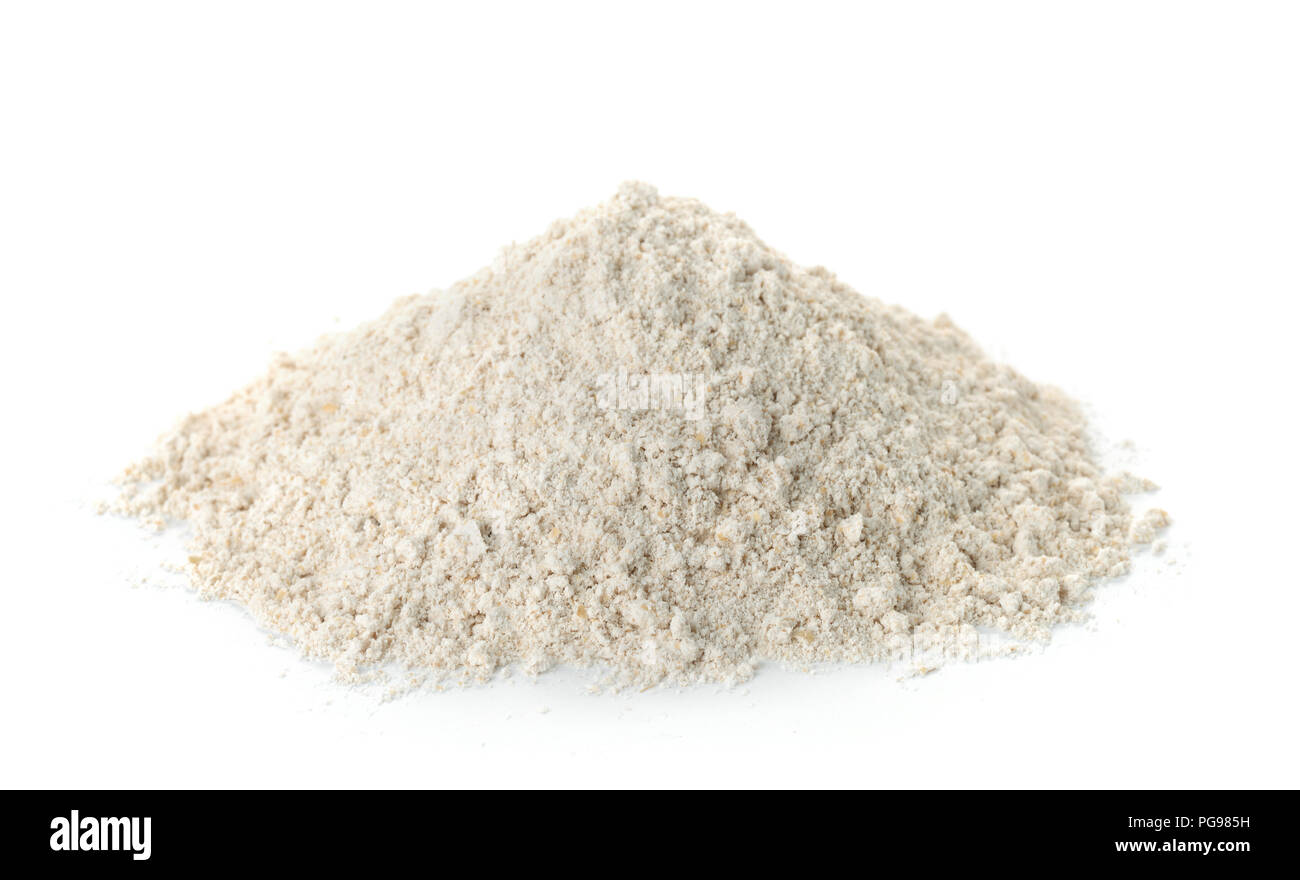 Stapel der glutenfreie Hafer isoliert auf weißem Stockfoto