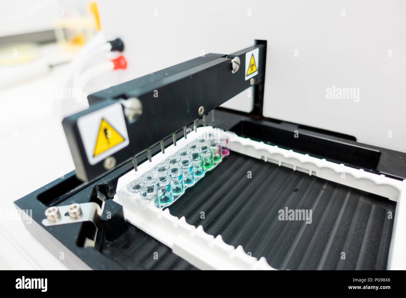 Die PCR (Polymerase Chain Reaction) Maschine. Stockfoto