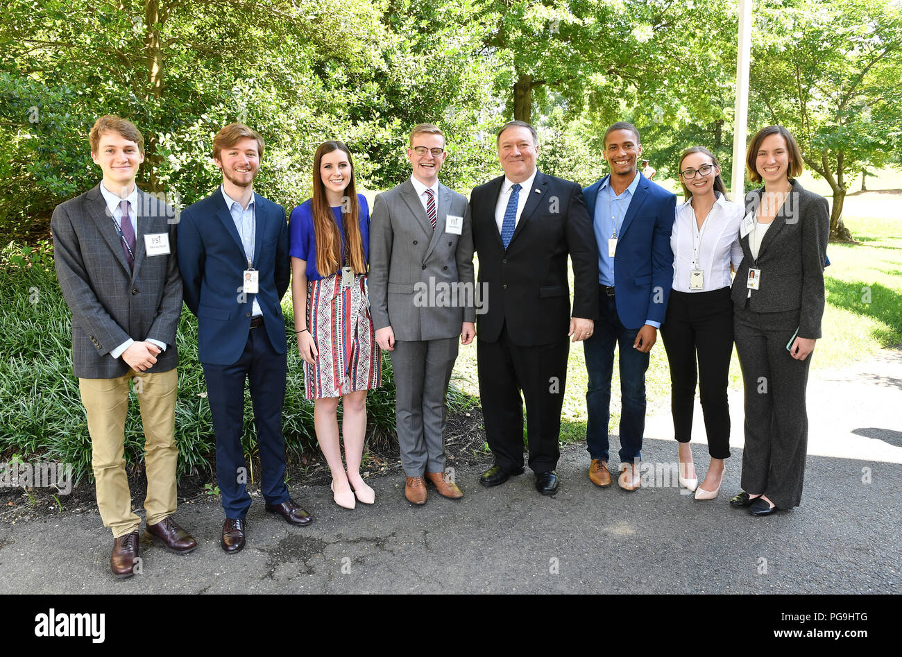 Us-Staatssekretär Mike Pompeo besucht die Foreign Service Institute, in Arlington, Virginia, am 29. Juni 2019. Stockfoto