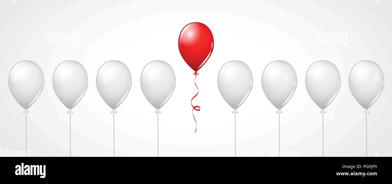 Eine spezielle rote Ballon in einer Gruppe illustartion Vector EPS 10. Stock Vektor