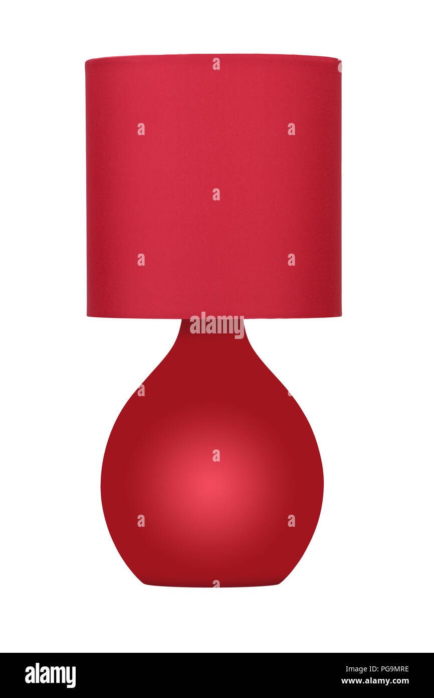 Red Tischleuchte mit weißem Hintergrund Stockfoto