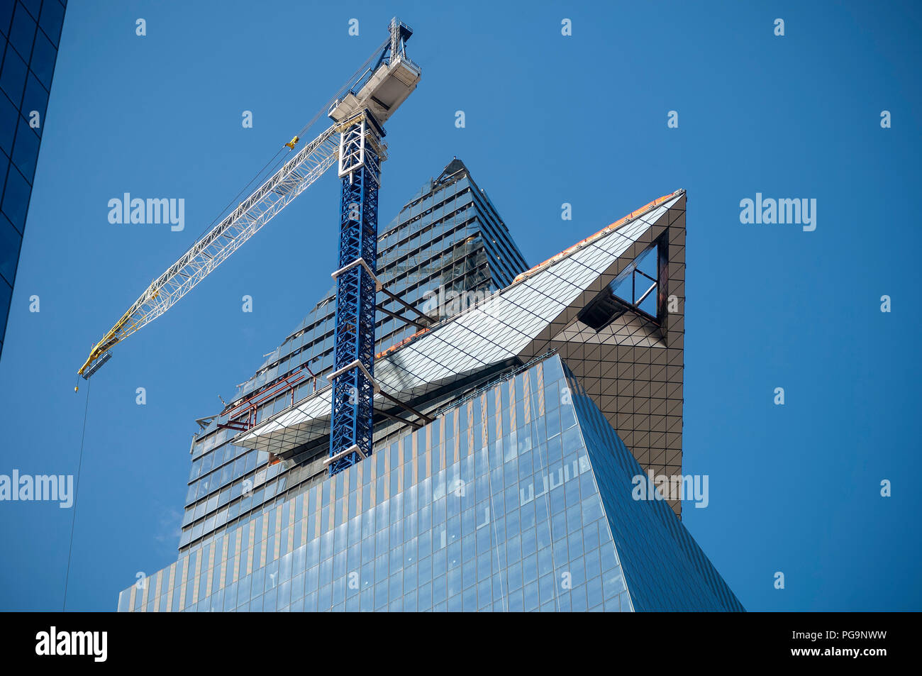 30 Hudson Yards, zeigen die auskragenden Aussichtsplattform im Bau, in Hudson Yards in New York am Donnerstag, 23. August 2018. (© Richard B. Levine) Stockfoto