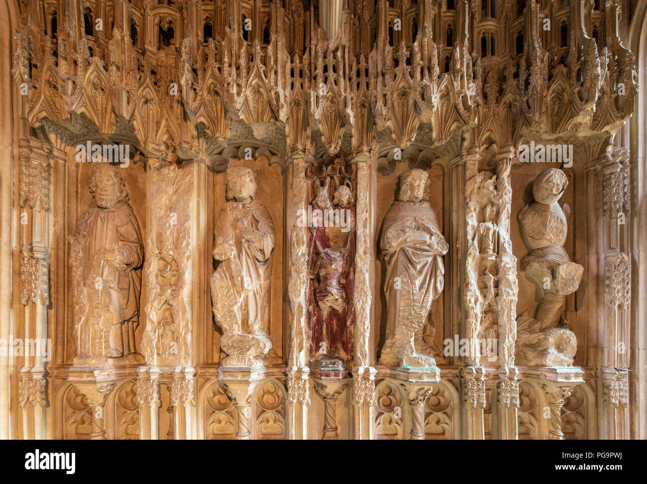 Detail des chantry of Prince Arthur in Worcester Cathedral, England Stockfoto