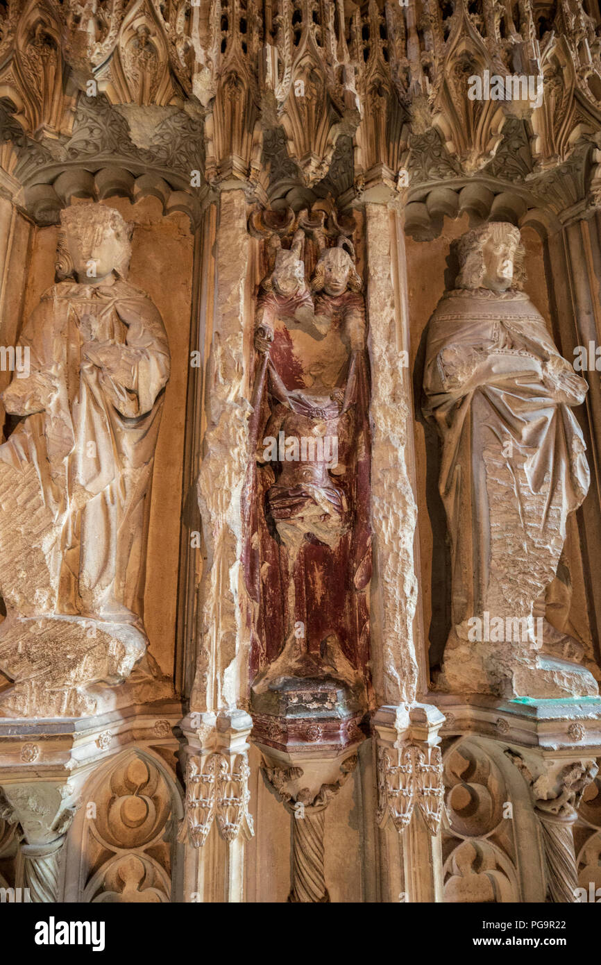 Detail des chantry of Prince Arthur in Worcester Cathedral, England Stockfoto