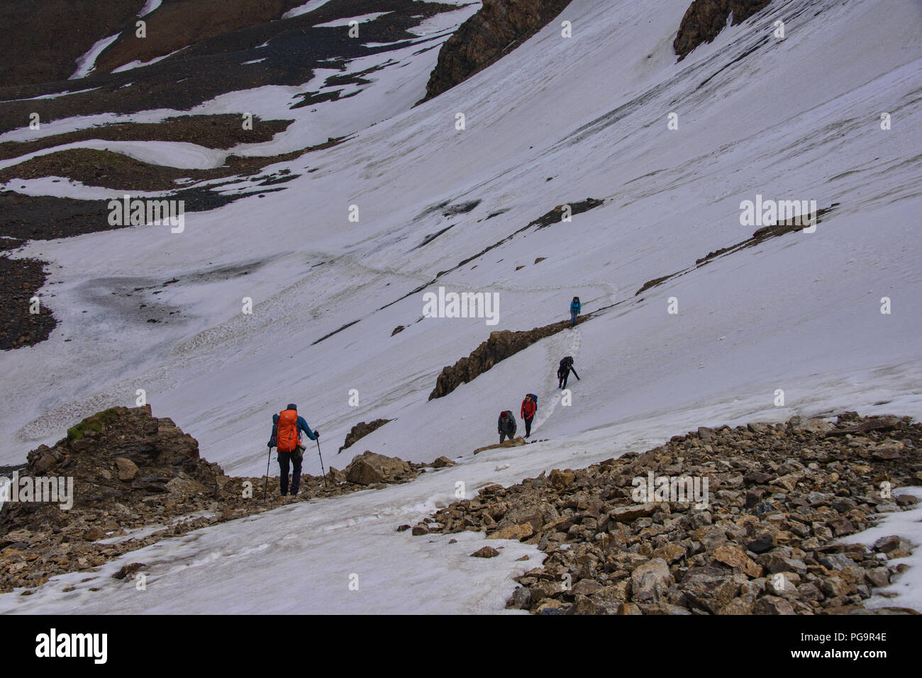 Trekking auf dem epischen Höhen von Alay route, Alay, Kirgistan Stockfoto