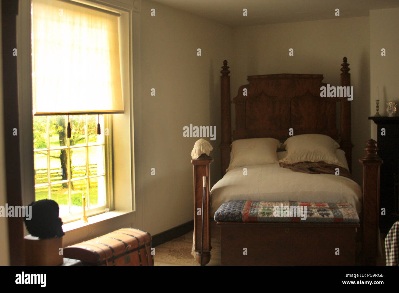 Schlafzimmer in McLean House, historische Struktur im Appomattox Court House, VA, USA Stockfoto