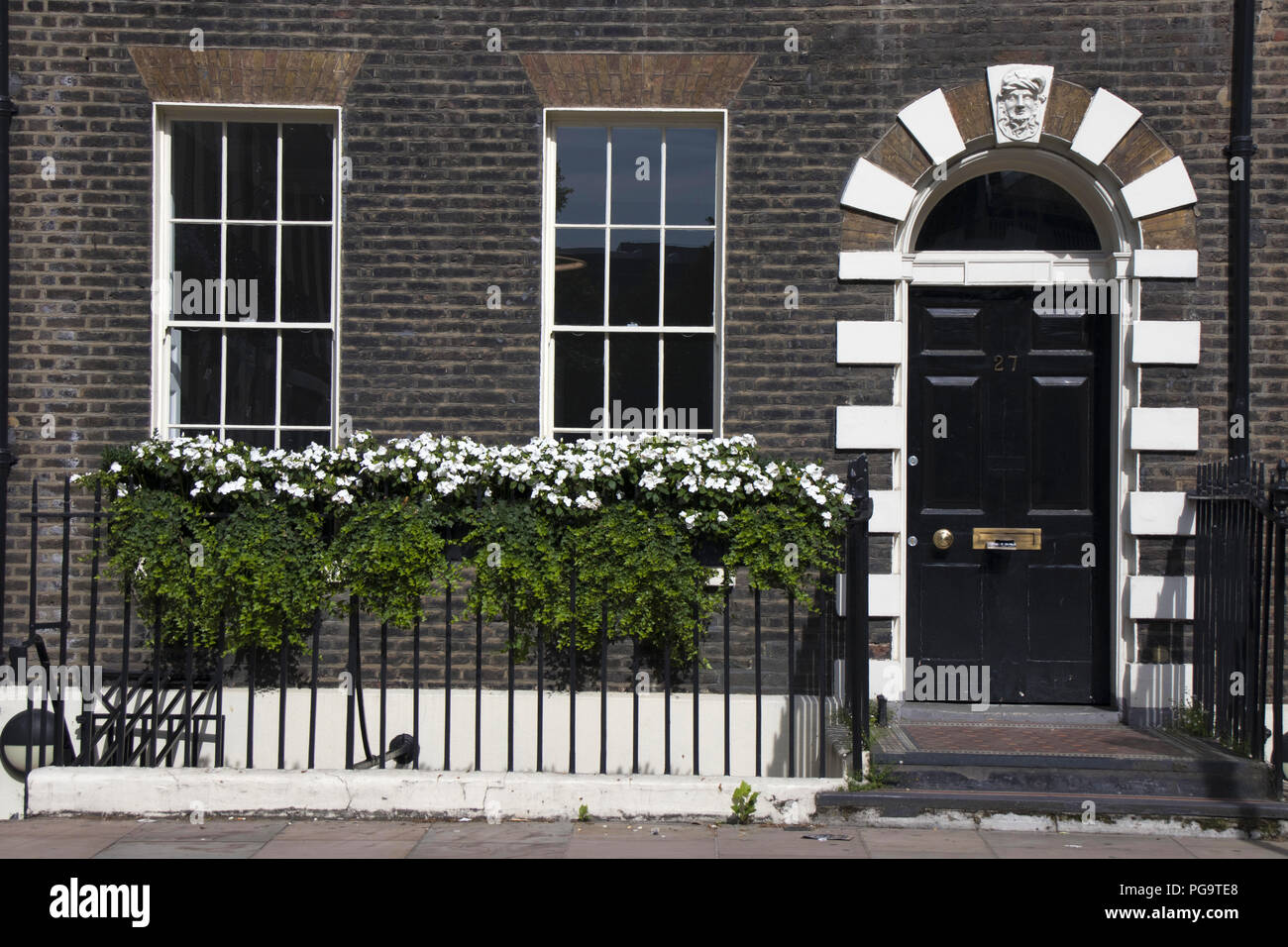 Georgisch Reihenhaus in Bedford Square, Bloomsbury, London Stockfoto