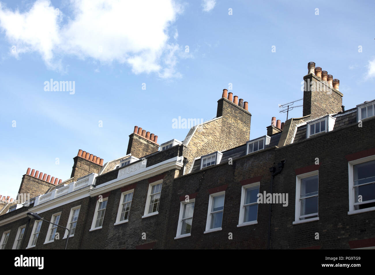 Georgisch Reihenhaus in Bedford Square, Bloomsbury, London Stockfoto