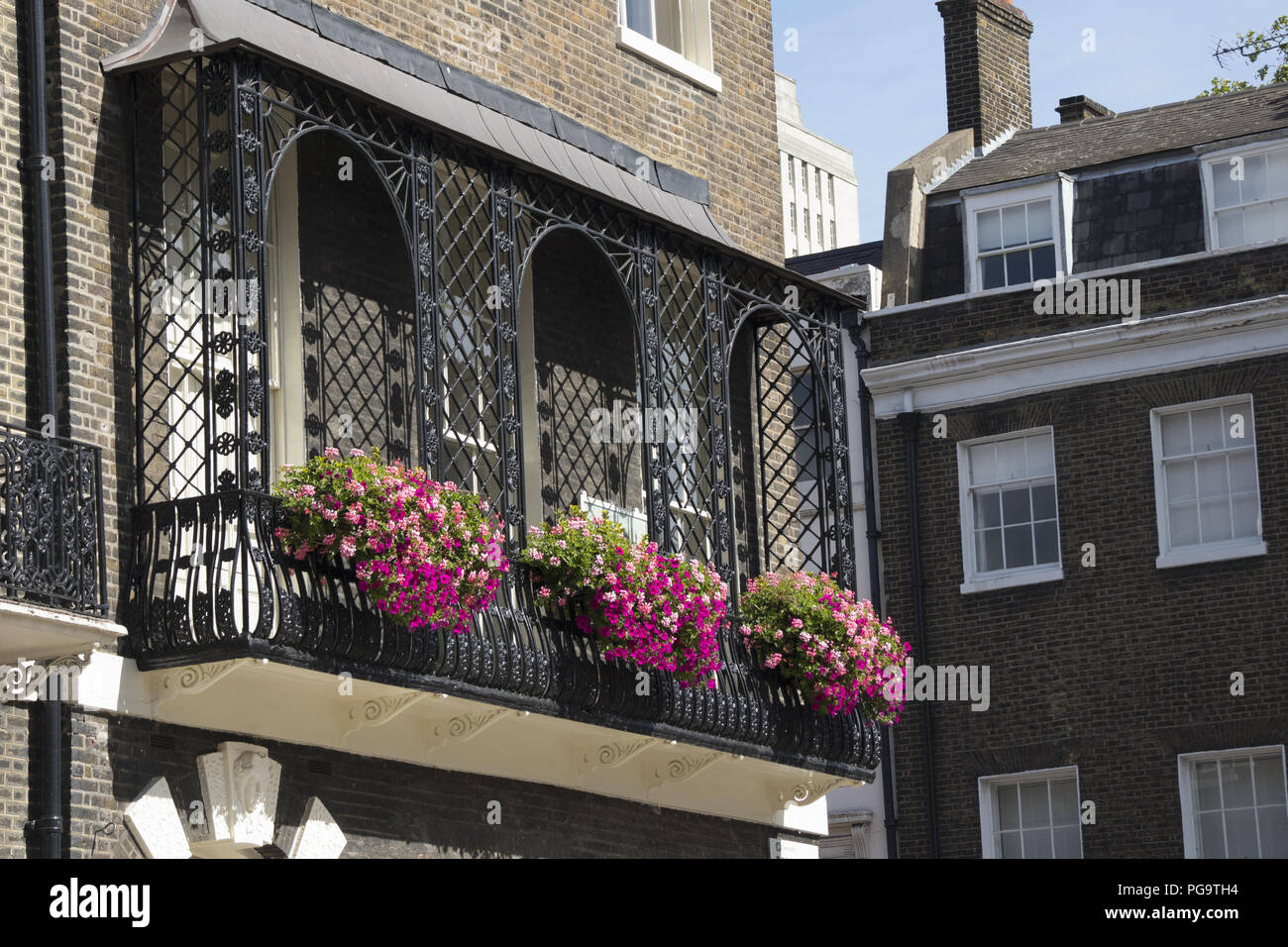 Georgisch Reihenhaus in Bedford Square, Bloomsbury, London Stockfoto