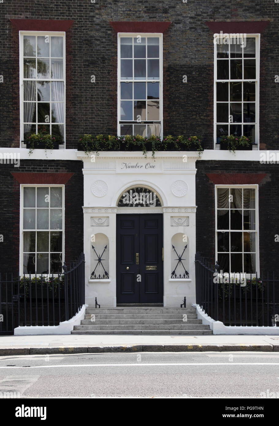 Georgisch Reihenhaus in Bedford Square, Bloomsbury, London Stockfoto