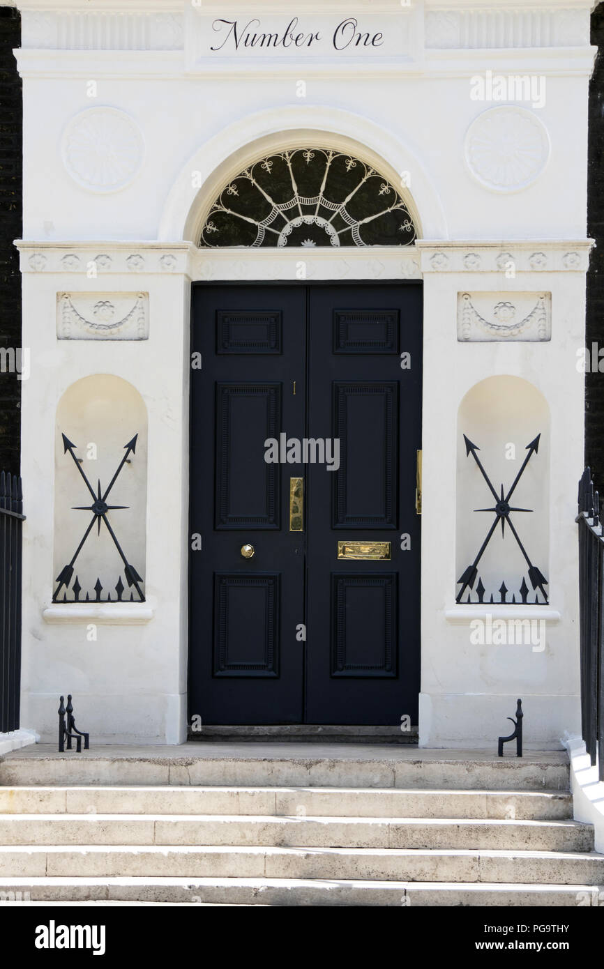 Georgisch Reihenhaus in Bedford Square, Bloomsbury, London Stockfoto