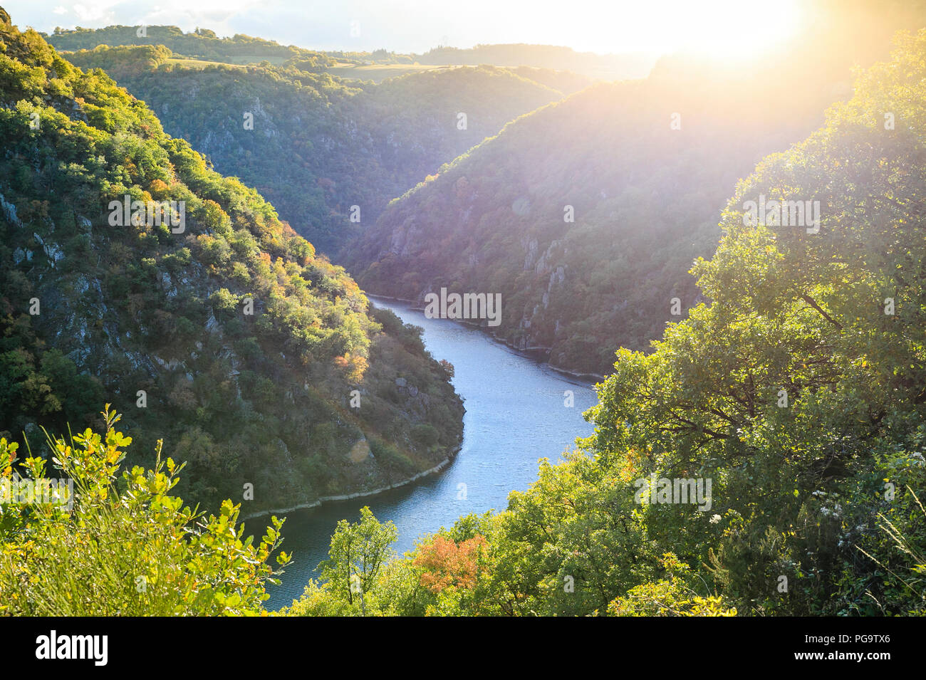 Frankreich, Aveyron, Parc Naturel Regional des Grands Causses (Natural Regional Park des Grands Causses), Viala du Tarn, Schluchten des Raspes du Tarn / Franc Stockfoto