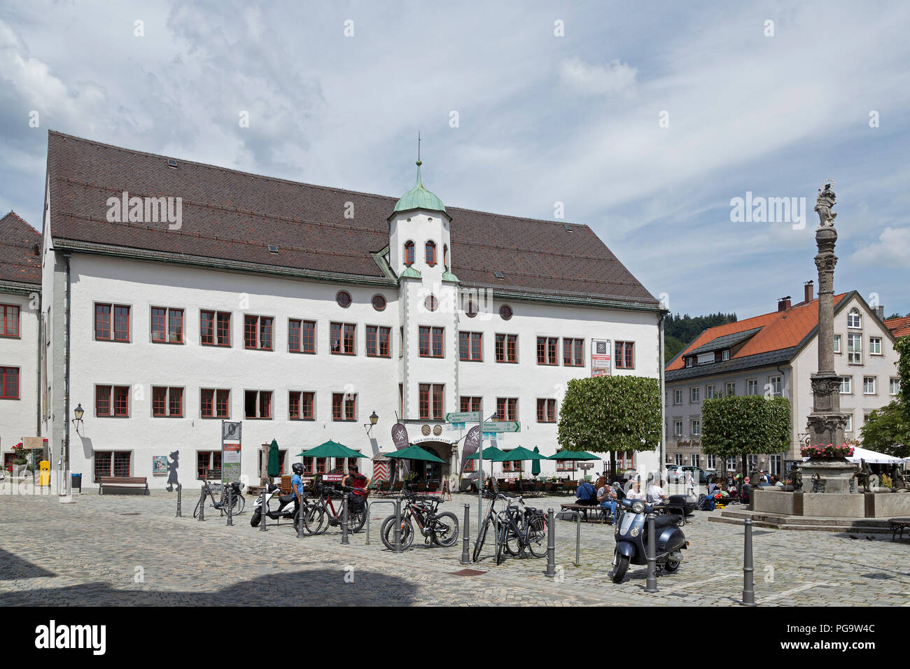 Schloss und Marienplatz, Immenstadt, Allgäu, Bayern, Deutschland Stockfoto