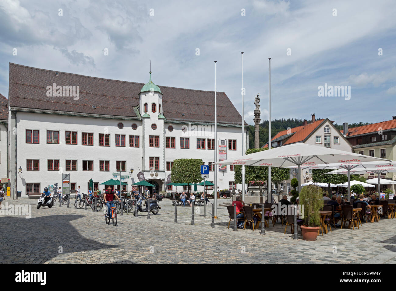Schloss und Marienplatz, Immenstadt, Allgäu, Bayern, Deutschland Stockfoto