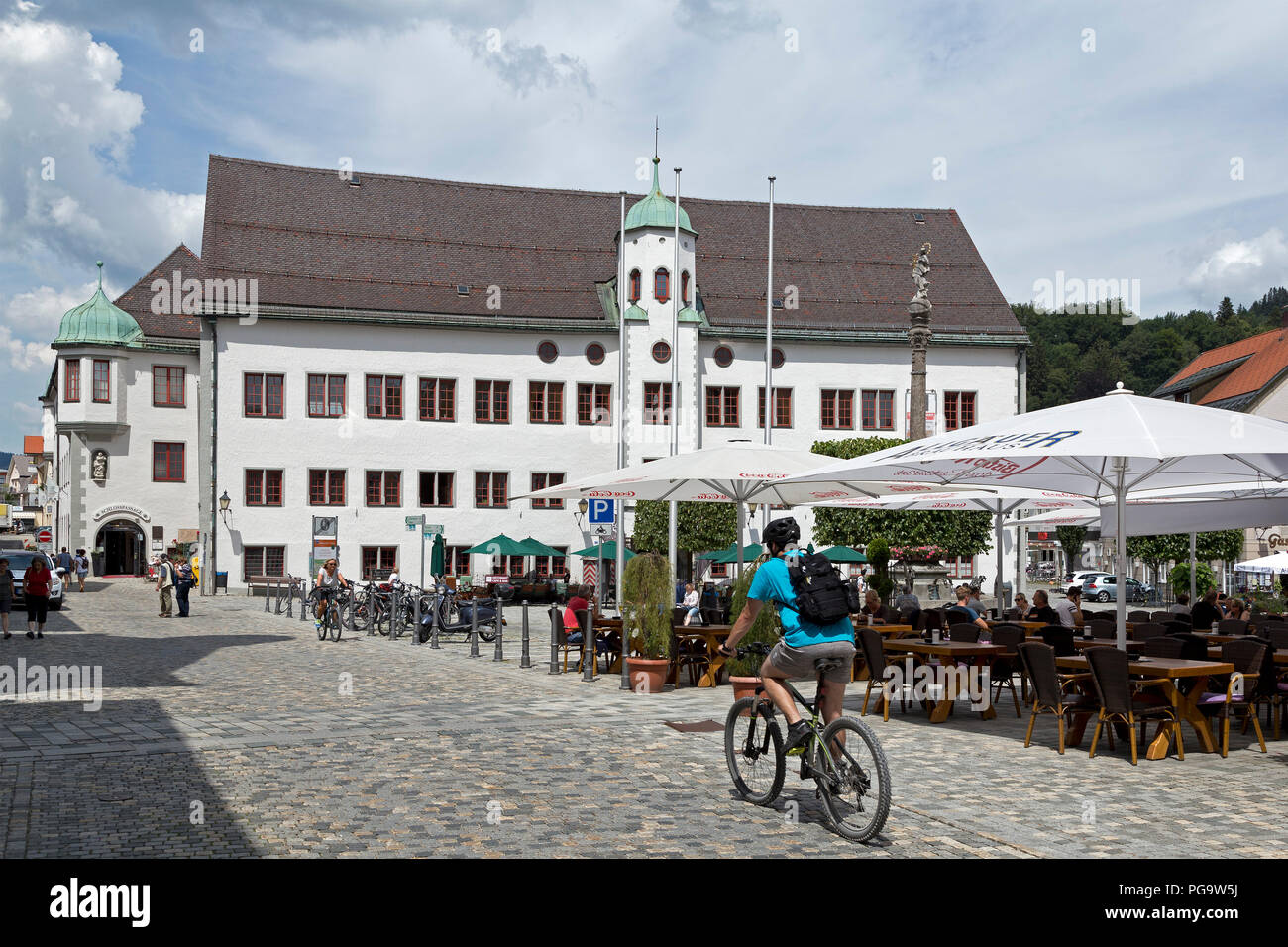 Schloss und Marienplatz, Immenstadt, Allgäu, Bayern, Deutschland Stockfoto