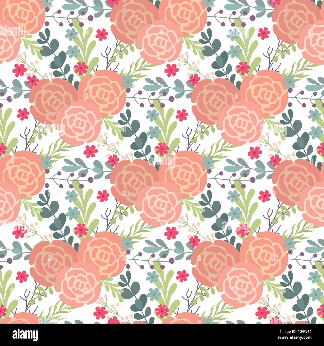 Cute Floral nahtlose Muster in der Blüte. Streublümchen drucken. Motive verstreut zufällig. Die nahtlose Vektor Textur. Elegante Vorlage für Mode wird gedruckt. Druckeni Stock Vektor