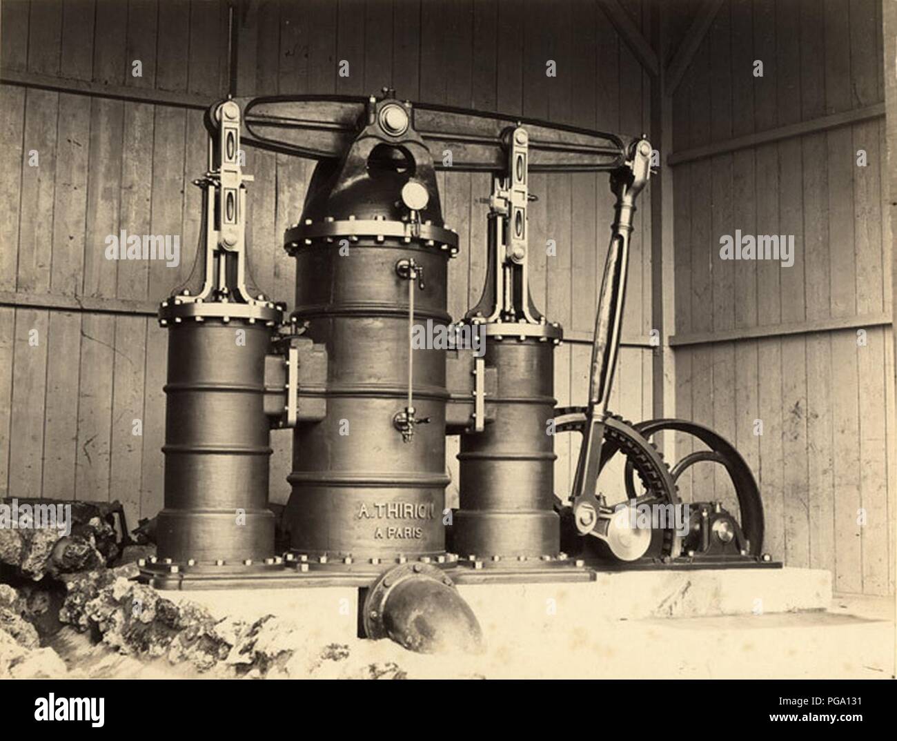 Auguste-Rosalie Bisson - Le Motor du Pneu - Présentation de La Machine à l'Exposition Universelle. Stockfoto