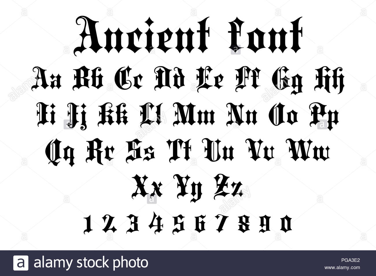 Medieval Alphabet Stockfotos & Medieval Alphabet Bilder - Alamy