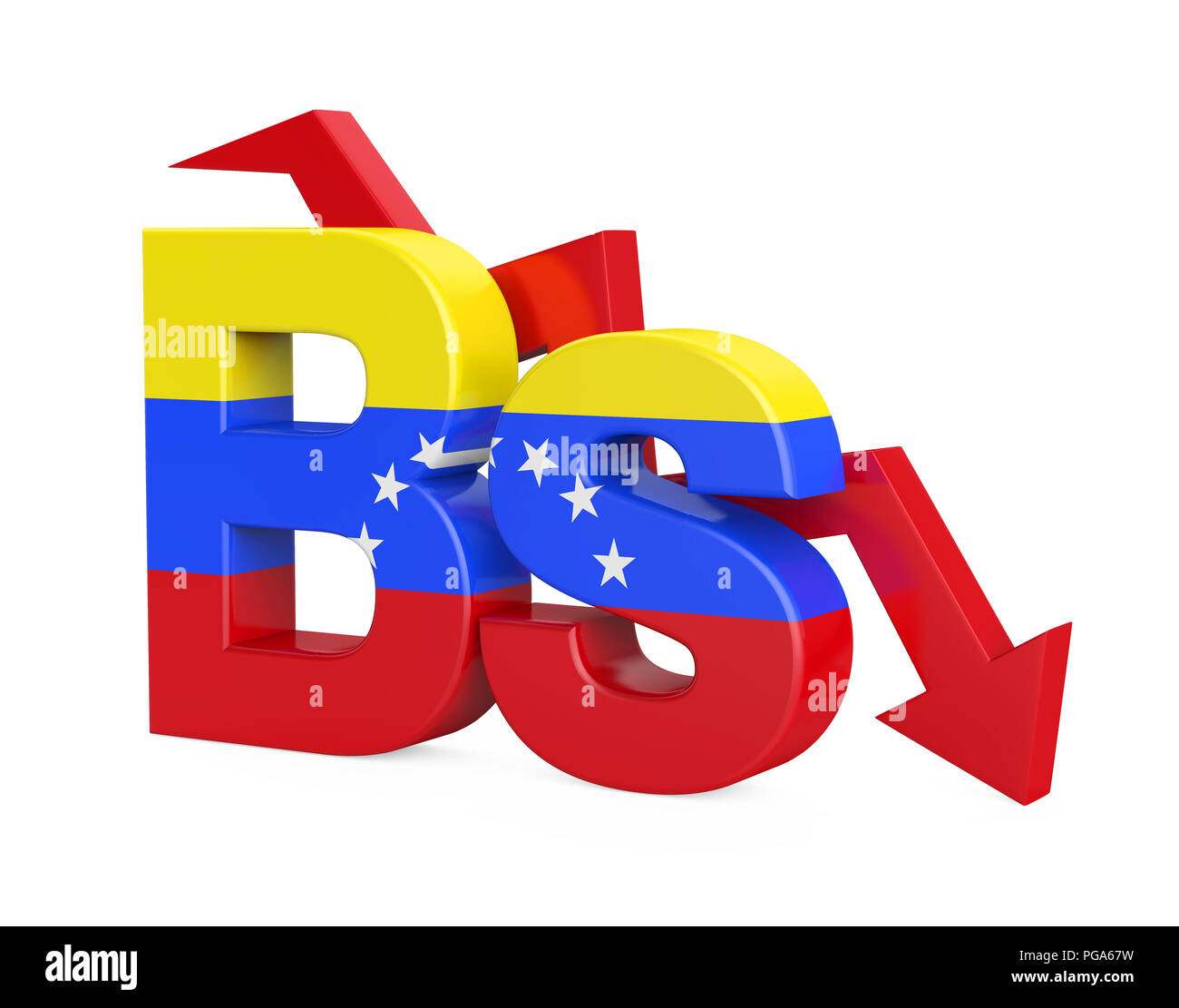 Venezolanische Boliviar Symbol Pfeil und Isoliert Stockfoto