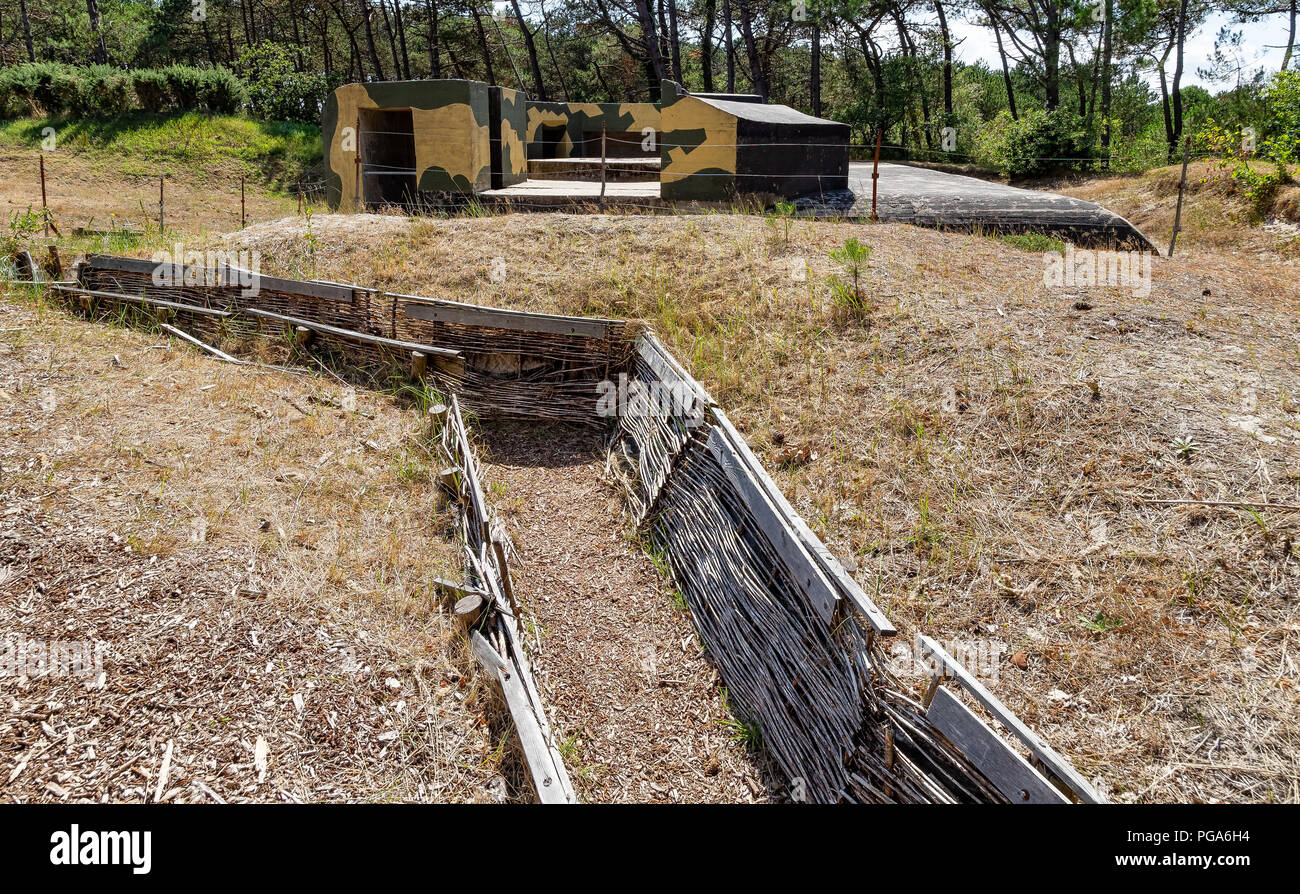 Überreste eines deutschen Kommando und Kontrolle Bunker, der verwendet wurde, die den Alliierten Flugzeug deutschen Luftraum erkennen, mit der neu entwickelten Radar Stockfoto