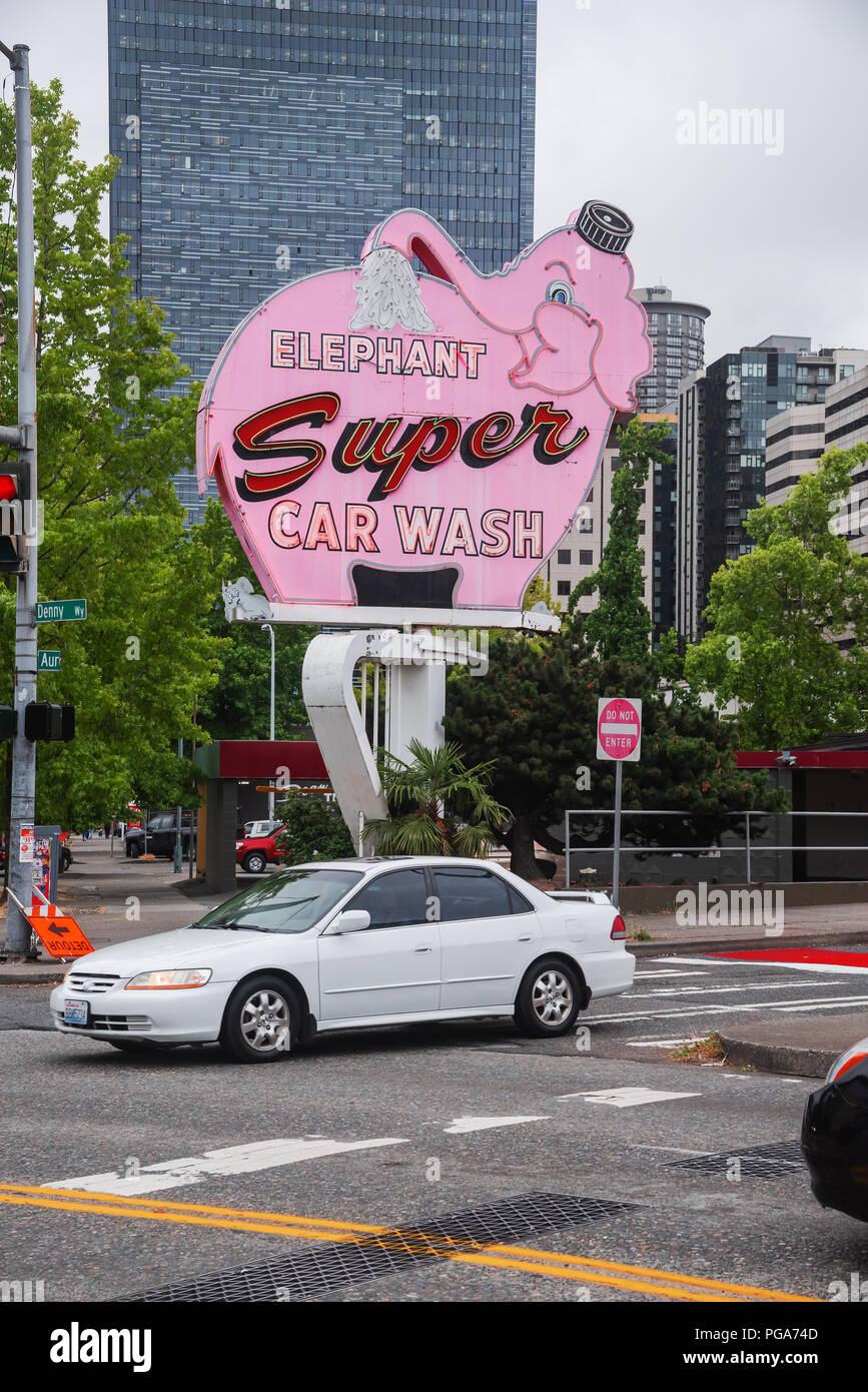 Car Wash Station, Seattle, Washington, USA Stockfoto