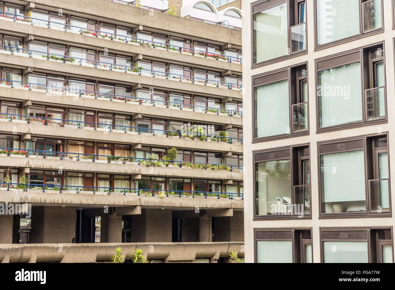 Eine typische Ansicht im Barbican Centre in London Stockfoto