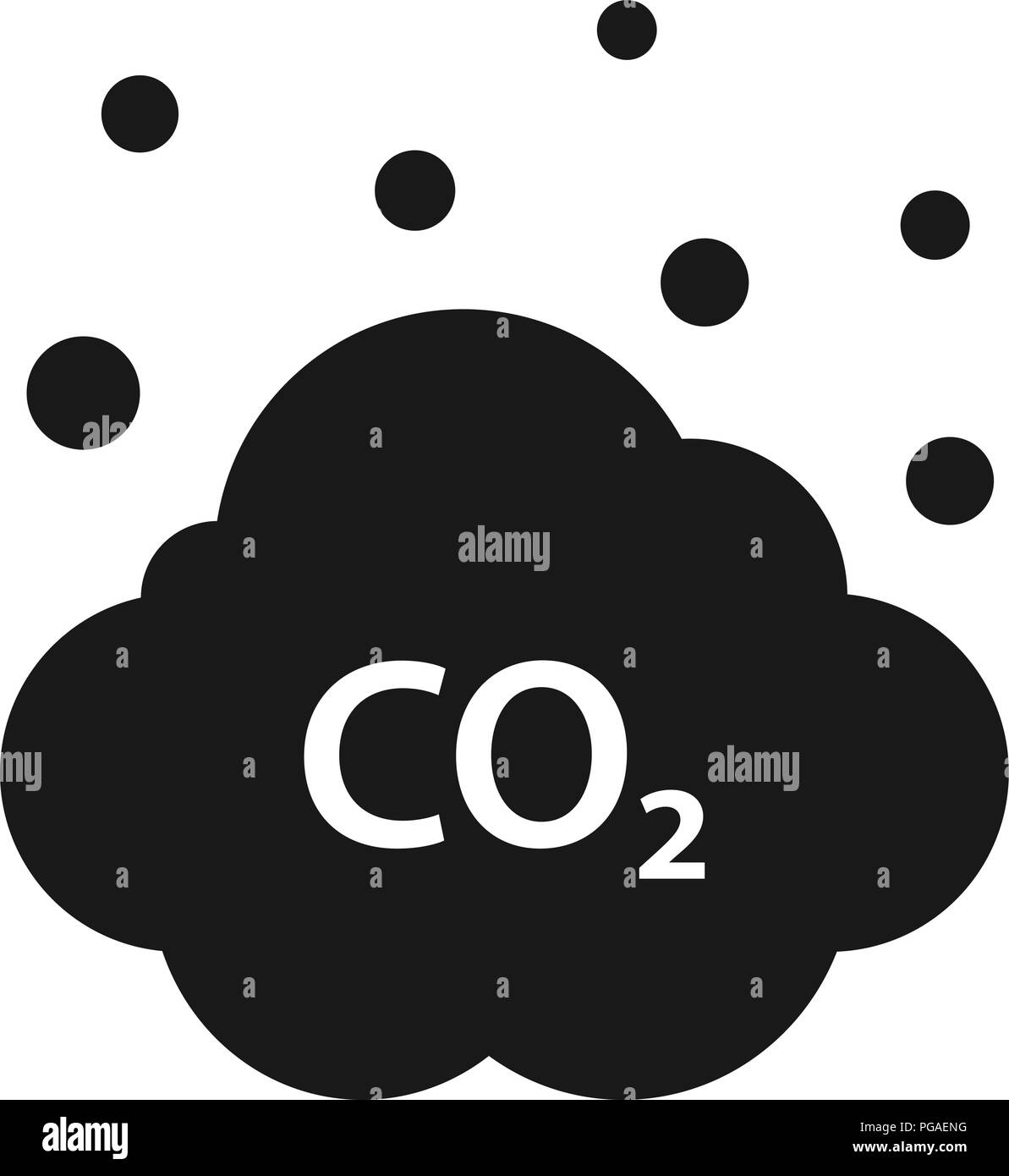 Wolke von CO2, CO2-Emissionen, Verringerung der Umweltverschmutzung Symbol. Ökologie Umwelt Reinigung Stock Vektor