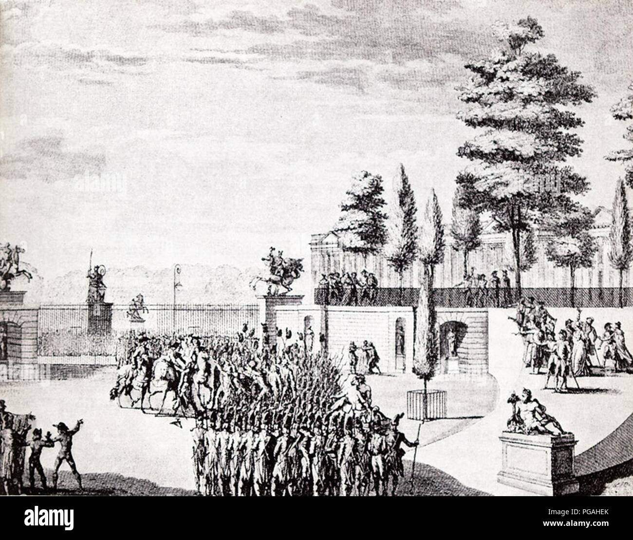 Augereau Coup d'état 18 Fructidor in Tuileries. Stockfoto