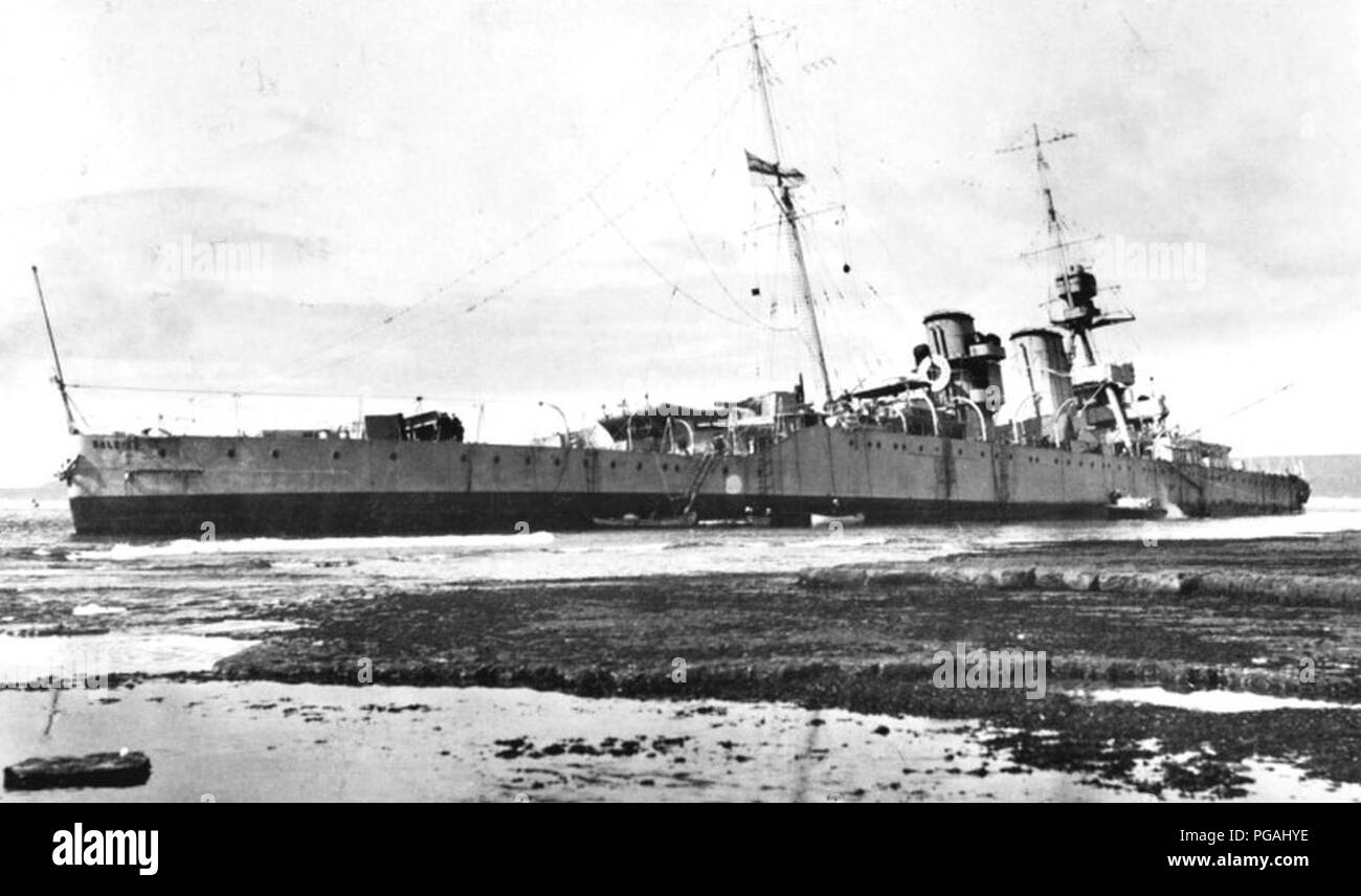 August 1922 - HMS Raleigh Strandete am Punkt Amour Labrador. Stockfoto