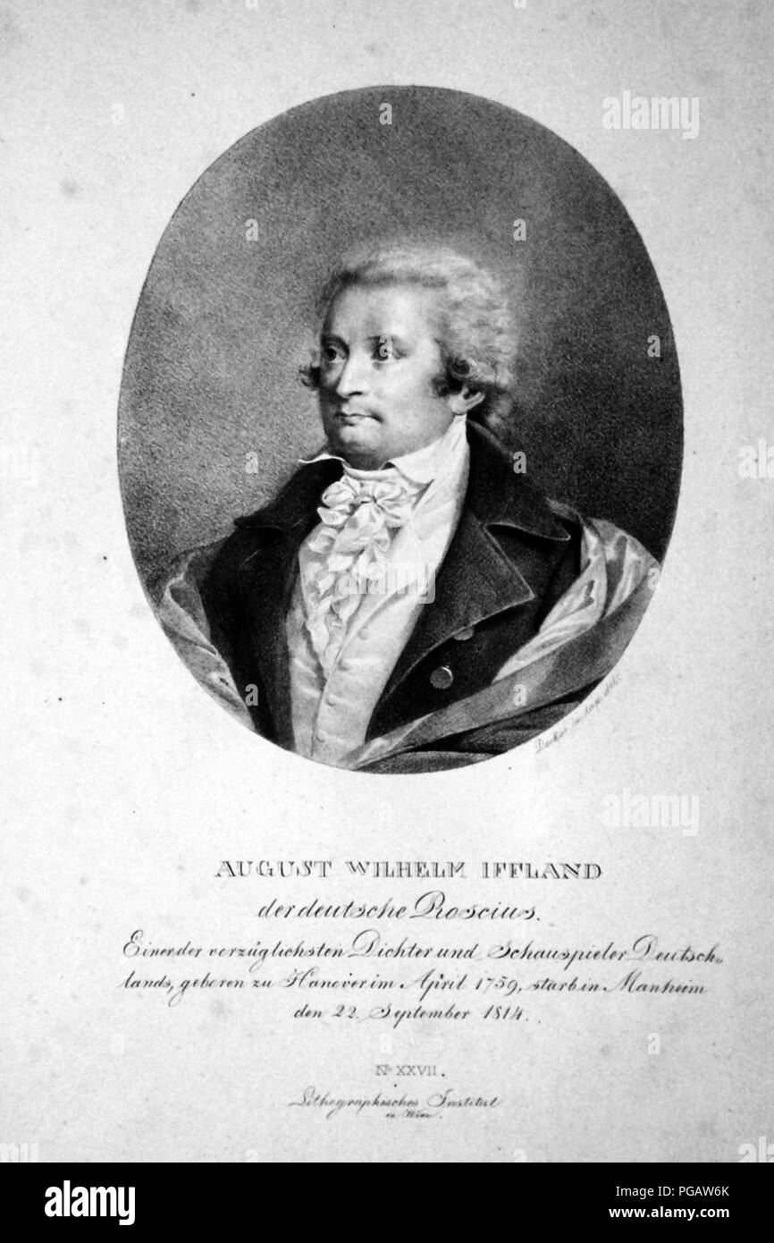 August Wilhelm Iffland Johann Stephan Decker. Stockfoto