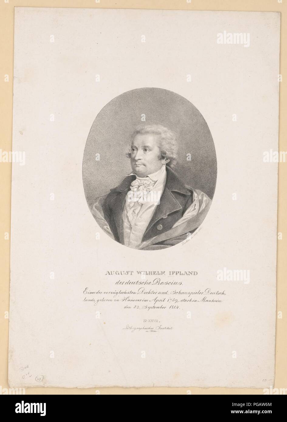 August Wilhelm Iffland Stockfoto